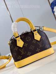 Uubags | Louis Vuitton M82717 Nano Alma Monogram Canvas/ Yellow Bag 18x12x8cm - 1