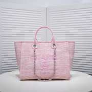 Uubags | Chanel Deauville shopping tote pink tweed 38x29x17cm - 1