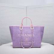 Uubags | Chanel Deauville shopping tote purple tweed 38x29x17cm - 1