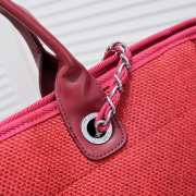 Uubags | Chanel Deauville shopping tote red tweed 38x29x17cm - 5