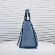 Uubags | Chanel Deauville shopping tote blue tweed 38x29x17cm - 2