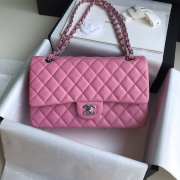 Uubags | Chanel Caviar Classic Flap Bag with Gold Hardware in Light Pink 25cm - 5