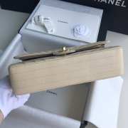 Uubags | Chanel 21S Beige Lambskin Leather Chevron Classic Flap with Champagne Gold Hardware - 4