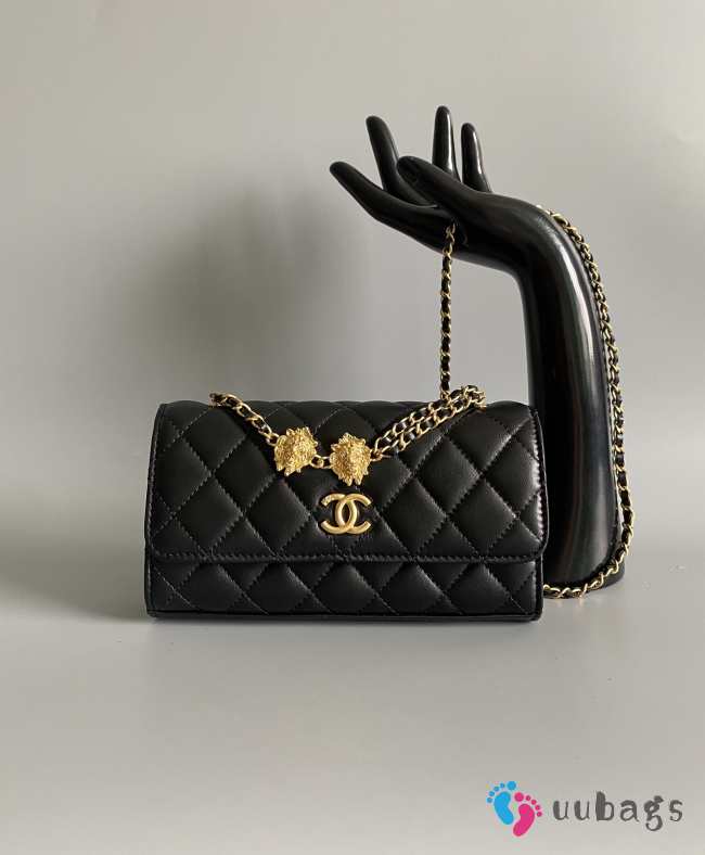 Uubags | Chanel 23S Black Wallet On Chain With Small Charms - 1