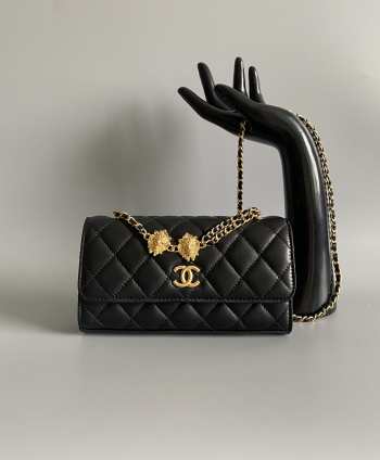 Uubags | Chanel 23S Black Wallet On Chain With Small Charms