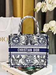 Uubags | Dior Small Book Tote Blue and White Toile de Jouy Soleil Embroidery - 1