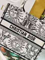 Uubags | Dior Small Book Tote Black and White Toile de Jouy Soleil Embroidery - 3