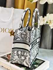 Uubags | Dior Small Book Tote Black and White Toile de Jouy Soleil Embroidery - 2