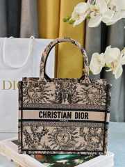 Uubags | Dior Small Book Tote Beige and Black Toile de Jouy Soleil Embroidery - 1