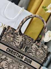 Uubags | Dior Small Book Tote Beige and Black Toile de Jouy Soleil Embroidery - 6