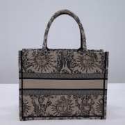 Uubags | Dior Medium Book Tote Beige and Black Toile de Jouy Soleil Embroidery - 3