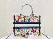 Uubags | Dior Medium Book Tote White Multicolor Toile de Jouy Fantastica Embroidery - 5