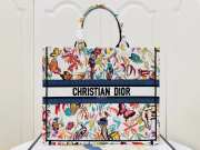 Uubags | Dior Large Book Tote White Multicolor Toile de Jouy Fantastica Embroidery - 1