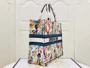 Uubags | Dior Large Book Tote White Multicolor Toile de Jouy Fantastica Embroidery - 5