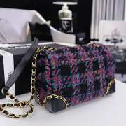 Uubags | Chanel Seasonal Tweed Flap Bag Multicolor Tweed with Gold Hardware 14x19x10cm - 4