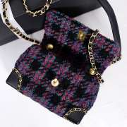 Uubags | Chanel Seasonal Tweed Flap Bag Multicolor Tweed with Gold Hardware 14x19x10cm - 5