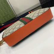 Uubags | Gucci Ophidia beige and ebony GG Supreme canvas bag in bright orange leather 23.5x16x4.5cm - 5