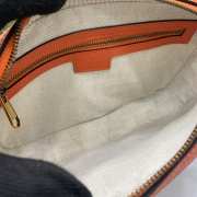 Uubags | Gucci Ophidia beige and ebony GG Supreme canvas bag in bright orange leather 23.5x16x4.5cm - 4