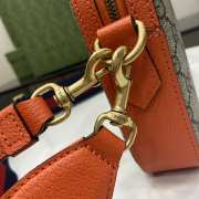 Uubags | Gucci Ophidia beige and ebony GG Supreme canvas bag in bright orange leather 23.5x16x4.5cm - 2