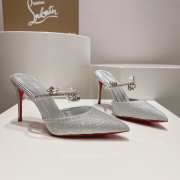 Uubags | Christian Louboutin Katie stiletto with a pointed toe in silver 7cm - 1