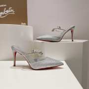 Uubags | Christian Louboutin Katie stiletto with a pointed toe in silver 7cm - 5