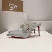 Uubags | Christian Louboutin Katie stiletto with a pointed toe in silver 7cm - 4