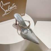 Uubags | Christian Louboutin Katie stiletto with a pointed toe in silver 7cm - 2