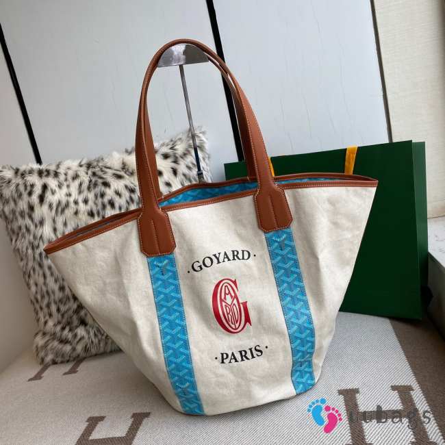 Uubags | Goyard Reversible Belharra White Coated Canvas Tote Bag 57x27x35cm - 1