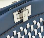 Uubags | Fendi Peekaboo shoulder bag in blue 24x10.5x18.5cm - 4