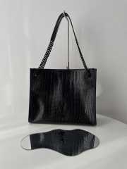 Uubags | Niki Shopping In Black Crocodile-Embossed Leather Bag 33x27x11,5cm - 1