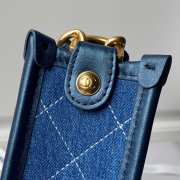 Uubags | Chanel Hobo Bag Grinded Denim & Gold Metallic Blue 24x22x6cm - 2