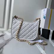 Uubags | Chanel Hobo Bag Grinded Denim & Gold Metallic White 20x24x6cm - 6