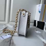 Uubags | Chanel Hobo Bag Grinded Denim & Gold Metallic White 20x24x6cm - 4