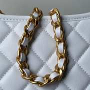 Uubags | Chanel Hobo Bag Grinded Denim & Gold Metallic White 20x24x6cm - 2