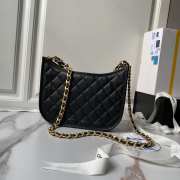 Uubags | Chanel Hobo Bag Grinded Denim & Gold Metallic Black 20x24x6cm - 6