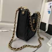 Uubags | Chanel Hobo Bag Grinded Denim & Gold Metallic Black 20x24x6cm - 5