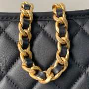 Uubags | Chanel Hobo Bag Grinded Denim & Gold Metallic Black 20x24x6cm - 3