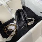 Uubags | Chanel Small Foldable Bag Pearlescent Lambskin, Imitation Pearls & Black Metal Black - 4