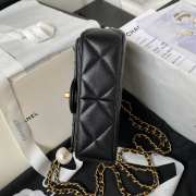 Uubags | Chanel Small Foldable Bag Pearlescent Lambskin, Imitation Pearls & Black Metal Black - 5