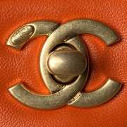 Uubags | Chanel Small Foldable Bag Pearlescent Lambskin, Imitation Pearls & Orange Metal Orange - 2