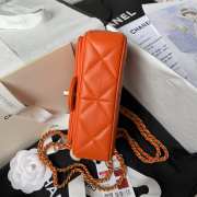 Uubags | Chanel Small Foldable Bag Pearlescent Lambskin, Imitation Pearls & Orange Metal Orange - 4