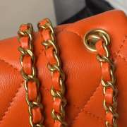 Uubags | Chanel Small Foldable Bag Pearlescent Lambskin, Imitation Pearls & Orange Metal Orange - 6