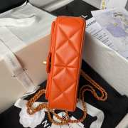 Uubags | Chanel Foldable Bag Pearlescent Lambskin, Imitation Pearls & Orange Metal Orange - 5