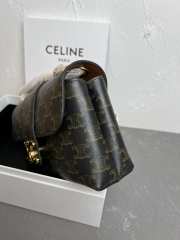 Uubags | Teen Celine Victoire Bag In Triomphe Canvas Tan with Gold Metal 23.5x14x8cm - 6