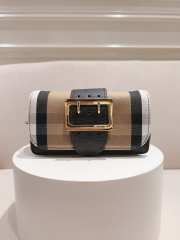 Uubags | Burberry Black Small Buckle House Check Bag 19.5x12x5cm - 1