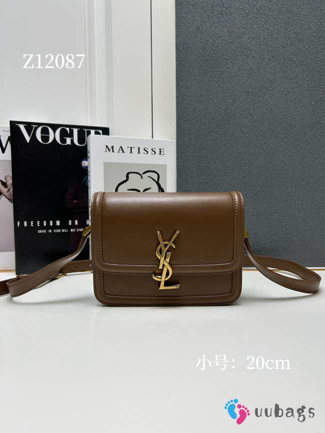 Uubags | YSL Solferino Small Satchel In Box Leather Brown 23x16x6cm - 1