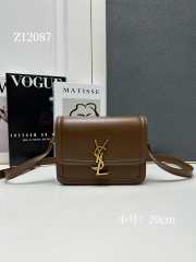 Uubags | YSL Solferino Small Satchel In Box Leather Brown 23x16x6cm - 1