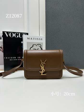 Uubags | YSL Solferino Small Satchel In Box Leather Brown 23x16x6cm