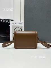 Uubags | YSL Solferino Small Satchel In Box Leather Brown 23x16x6cm - 5