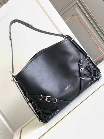 Uubags | Givenchy Voyou Bag In Corset Style Leather Black 40x27x6.5cm